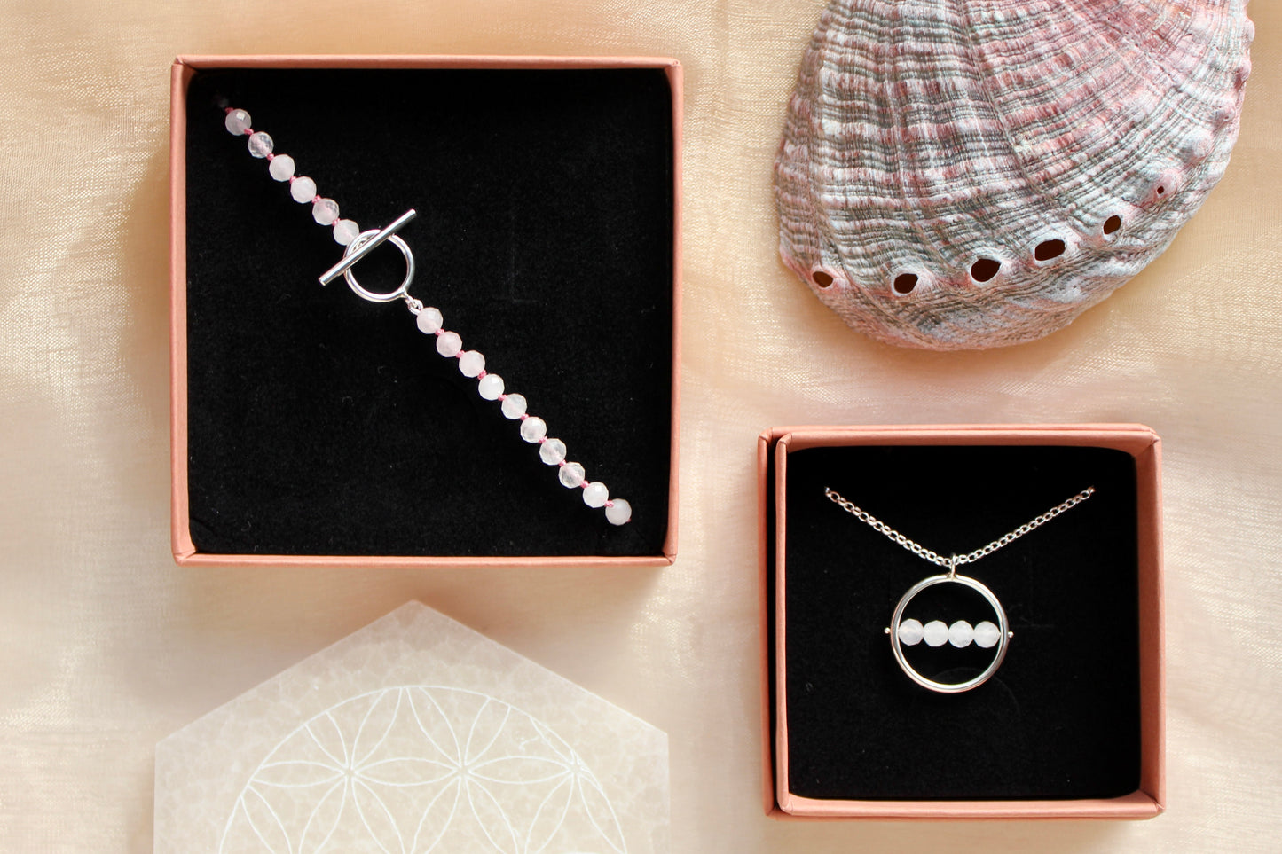 Rose Quartz Toggle Clasp Choker