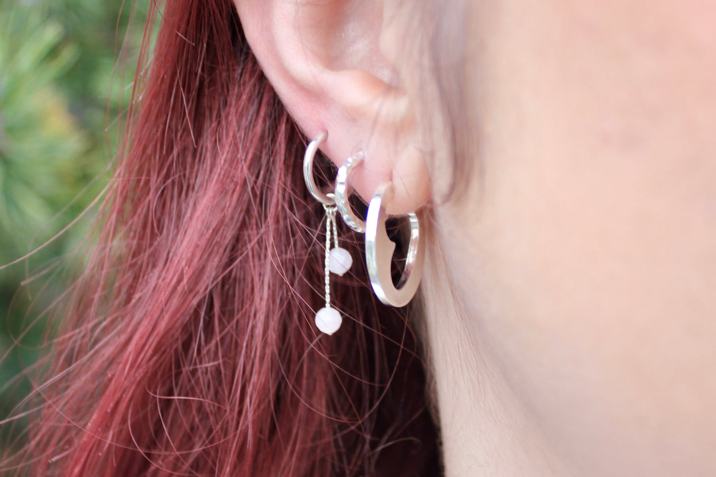 Sterling Silver Heart Hoops