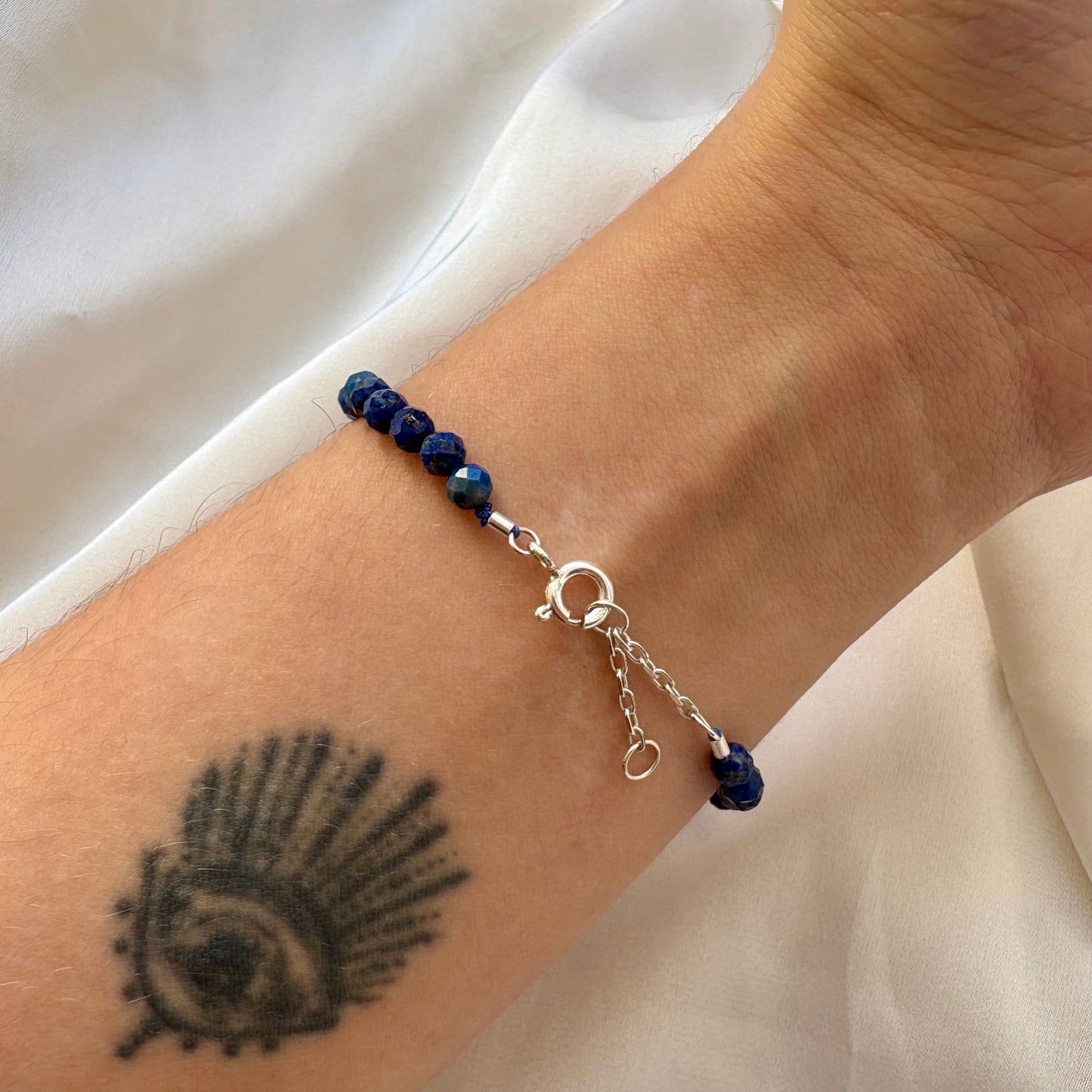 Pearl and Lapis Silver Bracelet