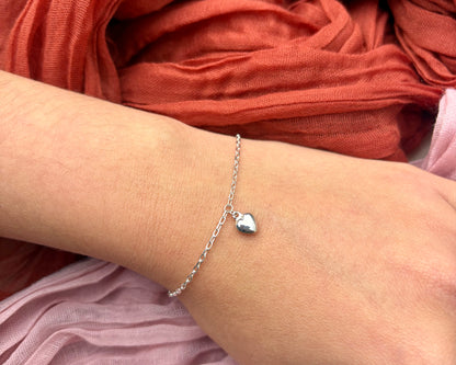 Heart charm bracelet