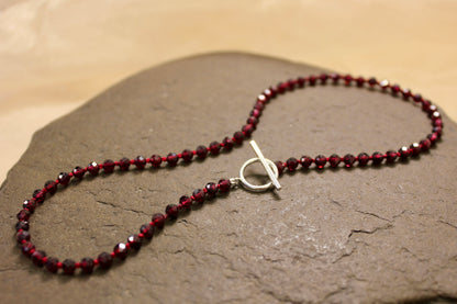 Toggle Clasp Garnet Choker