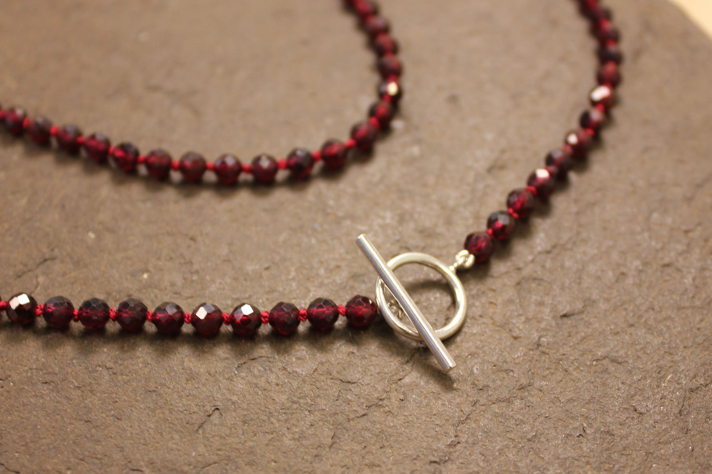 Toggle Clasp Garnet Choker