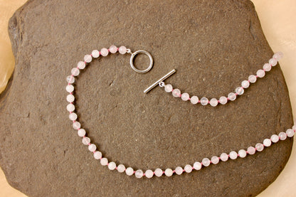 Rose Quartz Toggle Clasp Choker