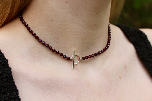 Toggle Clasp Garnet Choker