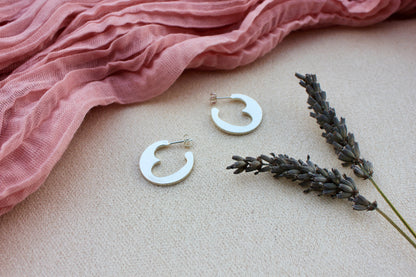 Sterling Silver Heart Hoops